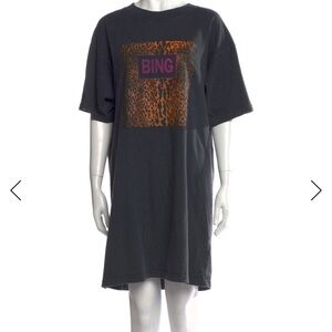 Anine Bing Black and Orange Midi Dress